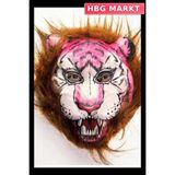 HBG Markt Mey Ithalat® Kahverengi Saçlı Pembe Yüz Kurt Maske Kaplan Maske Mega Peluş 26 No - Standart - 1 Adet