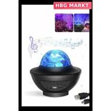 HBG Markt Mey Ithalat® Masa ve Gece Lambası Renkli Projektör Işıklı Disko Topu Bluetooth Hoparlör - 0,5 W - Beyaz