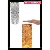 HBG Markt Mey Ithalat® Masa ve Gece Lambası Şık ve Dayanıklı Sensörlü Şarjlı Kristal Lamba - 0,5 W - Açık Sarı