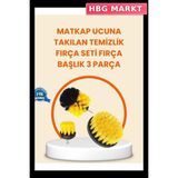 HBG Markt Mey Ithalat® Matkap Ucu Fırça Seti Halı Fayans Zemin Temizliği - 00-Siyah - Beyaz