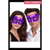HBG Markt Mey Ithalat® Metalize Parlak Parti Maskesi Mor Renk 16X7 cm - Standart - 1 Adet