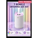 HBG Markt Mey Ithalat® Oda Nemlendirici LED Işıklı Ultrasonik Buhar Makinesi Aroma Difüzör - Ahşap - Bej - Siyah - Standart