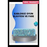 HBG Markt Mey Ithalat® Retro Tarz Kablosuz Klavye Mouse Seti – 104 Tuşlu, Ergonomik Tasarım - Beyaz