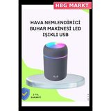 HBG Markt Mey Ithalat® Taşınabilir Hava Nemlendirici – Renkli Işık ve USB Bağlantı - Ahşap - Beyaz - Standart