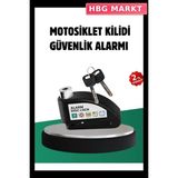 HBG Markt Mey Ithalat® Titreşim Sensörlü Alarm Disk Kilidi Motosiklet Scooter Bisiklet - Standart