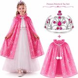 HBG Markt Pembe Pelerin ve Taç Seti 85 cm Masal Prensesi Kostümü - Standart - 1 Adet
