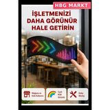 HBG Markt Rgb Renkli LED Ekran Tabela USB Kayan Yazılı Reklam Panosu - 00-Siyah - Beyaz - Standart