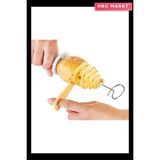 HBG Markt Spiral Patates Dilimleyici Aparat Çubukta Patates Cips Yapma - Ahşap - Bej - Siyah - --