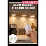 HBG Markt Uzaktan Kumandalı LED Ampul Seti Taşınabilir ve Çok Yönlü - 00-Siyah - Beyaz - Standart