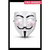 HBG Markt Vendetta Beyaz Maske Premium Parti Maskesi Guy Fawkes Stil - Standart - 1 Adet