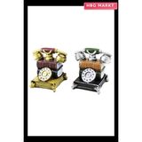 HBG Markt Vintage Ankesörlü Telefon Dekoratif Biblo ve Renkli Kumbara 15.5X15.5X10CM - Standart - Ahşap - Sarı