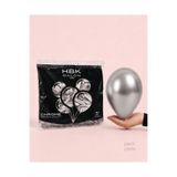 HBK Balon 5 İnç Krom Gümüş Balon 100 Adet, Silver Parlak Mini Lateks Balon, Doğum Günü Düğün Nişan Parti Süsleme