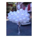 HBK Beyaz Metalik Balon 10 Adet