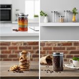 HBMB Store 1 Adet 700ML Vakumlu Metal Kapaklı Borosilikat Cam Kavanoz (8.5CM*15CM)