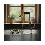 HBMB Store 1 Adet 900 ml Bambu Kapaklı Borosilikat Cam Yağlık ve Sirkelik, Isıya Dayanıklı ve Ölçekli Tasarım, Damlatmaz Ağızlı Modern Mutfak Sosluk Şişesi