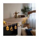 HBMB Store 10’lu 2 Metre Pilli LED Ramazan Kandil Temalı Dekoratif Işık, Sarı Işık 2 Modlu Aydınlatma, Oda Balkon ve Duvar Süsleme Için Uygun,şık Tasarım-Ck1 (Ramazan Işığı, 10 Lu 2 Metre)