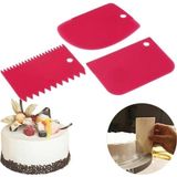 HBMB Store 3 Parça Plastik Pasta Hamur Krema Şekillendirici Kesici Kazıyıcı Dekoratör Spatula Set - 0,5 x 7 cm