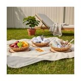 HBMB Store 3'lü Hasır Dekoratif Tepsi Seti | Çok Amaçlı Sunum & Düzenleyici | Mutfak, Salon, Bahçe | El Yapımı Su Sümbülü Dokuma | 3 Boy (27CM-5CM, 31CM-6CM, 35CM-7CM)