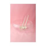 HBMB Store 4306 El Yapımı Büyük Boy Kendinden Kaşıklı Cam Salata Meyve Çerez Makarna Sunum Kasesi Şeffaf 24 cm - 0,5 x 7 cm