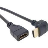 HBMB Store 4666 HDMI Dişi Erkek Uzatma 90 Derece Dirsek Kablosu 0.5 Metre