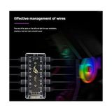 HBMB Store 4847 Argb Rgb LED 3 Pin 11 Port 5V Sata Power Güç Fan Çoklayıcır Şerit Hub Kablo Splitter