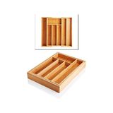 HBMB Store 7 Bölmeli Bambu Kaşıklık Antibakteriel Çekmece Içi Düzenleyici Organizer - 01P-Pembe