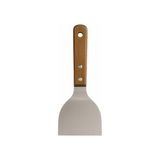 HBMB Store Ahşap Saplı Paslanmaz Çelik Spatula – 24CM Eğilimli Çok Amaçlı Mutfak Spatulası | Izgara, Burger, Sebze, Temizlik Için Profesyonel Metal Spatula - 0,5 x 7 cm