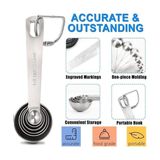HBMB Store Aputue Ölçü Kaşığı Seti, 6'lı Set Yemek Kaşığı Ölçü Seti, Metrik ve Abd Ölçüleri Ile, Premium Paslanmaz Çelik Ölçü Kaşıkları, Kuru ve Sıvı Gıdaları Ölçmek Için Uygun, Yemek Pişirme ve Fırınlama Için