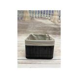 HBMB Store Bambu Çok Amaçlı Saklama Kutusu Düzenleyici Kare Organizer, Dekoratif Bambu Düzenleyici Siyah (20X20X13CM)