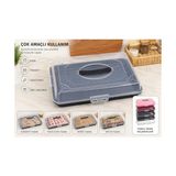 HBMB Store Borcam Taşıma Kabı, Şeffaf Kapaklı, Kilitli, 43X30X10 Cm, Kek, Börek ve Pasta Taşımaya Uygun