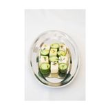 HBMB Store Çelik 33 cm Salata Servis/sunum Tepsi Metal Tabak - 0,60 x 19 x 29 cm