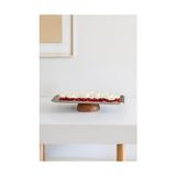 HBMB Store Çelik Ahşap Ayaklı 33 cm Servis/sunum Tepsisi