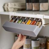 HBMB Store Dolap Altı Baharatlık Organizer – Açılır Kapaklı Askılı Mutfak Düzenleyici Raf, Cam Baharat Şişeli, Baharat ve Gıda Saklama Kutusu, Dolap Içi Alan Kazandıran Tasarım