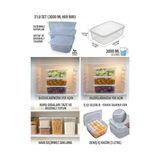 HBMB Store Kapaklı Saklama Kabı 3'lü Set, 3000 ml Her Biri, Şeffaf, Bpa Içermez, Hava Geçirmez, Istiflenebilir