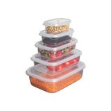 HBMB Store Nare Dikdörtgen Sızdırmaz Saklama Kapları Şeffaf (5'lı Set)
