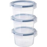HBMB Store Plastik Saklama Kabı Seti, Şeffaf, 750 Ml, Yuvarlak, 3 Parça