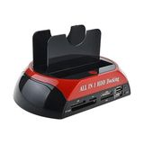 HBMB Store PX-385 Harici USB 2.0 2.5/3.5 Ide + Sata HDD Docking, Kart Okuyuculu Harddisk Okuma Adaptörü, Eski Ide Sata Disk Veri Aktarım Çevirici, Pc Laptop Teknik Servis Için Harici Disk Bağlantı Aparatı