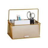 HBMB Store Reader Gereçler Tutucu, Gümüş Eşya Düzenleyici, Caddesi, Çatal Bıçak Tutacağı, Mutfak, Metal Örgü, 10 "u x 7" G x 4.75" Y, Altın - 0,5 x 7 cm