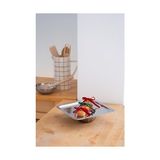 HBMB Store Şık 23 cm Kare Çelik Ahşap Ayaklı Atıştırmalık, Tatlı, Peynir Sunum Tepsisi
