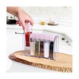HBMB Store Standlı Baharatlık Seti Delikli Kapaklı Baharat Saklama Takımı Baharat Saklama Kapları Baharat Kutusu (Gri, 6'lı Set) - 0,5 x 7 cm