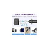 HBMB Store Type-C iphone ile Uyumlu Çiftli Kablosuz Yaka Mikrofonu 3in1 Kamera Pc Android Ios Uyumlu - Ahşap