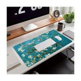 HBMB Store Van Gogh Desenli Büyük Masa Pedi 90X40 cm 3 mm Kaymaz Tabanlı Desk Mat Kumaş Mouse Pad Klavye ve Mouse Için Geniş Yüzey Ev Ofis Gaming Açık Yeşil