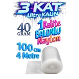 HBNC 40 Gram) 100 cm X 4 Metre Balonlu Ambalaj Naylonu Pat Pat Baloncuklu Naylon