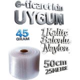 Hbnc 50 cm x 25 m 45 gr Eşya Sarma Koruma Naylonu Balonlu Ambalaj Naylonu Pat Pat Baloncuklu Havalı Pıt Pıt