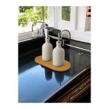 Hbnc Bambu Yağdanlık Altlığı – 11.5 x 23.5 cm Doğal Ahşap Tezgah Koruyucu