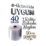 HBNC E-ticaretçilere Uygun 40 gram 50 Cm X 50 Metre Balonlu Ambalaj Naylonu Pat Pat Baloncuklu