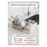 HBNC Kayarlı Tabaklık – Pratik ve Şık Mutfak Düzeni Tezgah Üstü Sürgülü Bulaşık Kurutma Sepeti