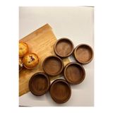 Hbs Art Design Ahşap Kayın Çerezlik 6 Lı Takım Set Koyu Renk