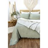 HB&Victory %100 Pamuk 4 Katlı Müslin Yatak Örtüsü Çağla Yeşili Renk Tek Kişilik 160X230 Cm. 1 Adet Yastık Kılıfı 50X70 Cm. - 160 x 230 cm