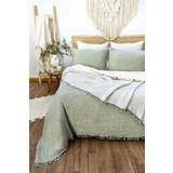 HB&Victory Müslin 4 Katlı Yatak Örtüsü Çağla Yeşili Çift Kişilik Pike 230x240 cm.